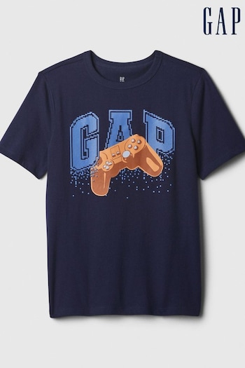 Gap Blue Graphic Short Sleeve Crew Neck T-Shirt (4-13yrs) (K75402) | £10