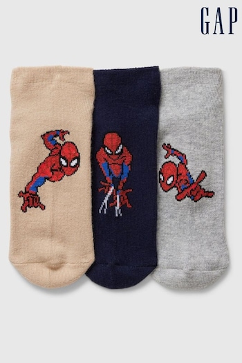 Gap Grey Marvel Spider-Man No Show Socks 3-Pack (K75417) | £8
