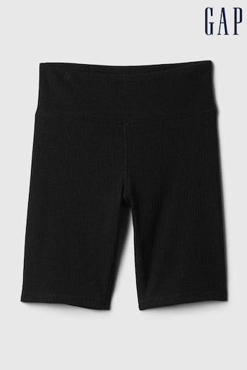 Gap Black Ribbed Knit Pull On Bike Shorts (4-13yrs) (K75423) | £12