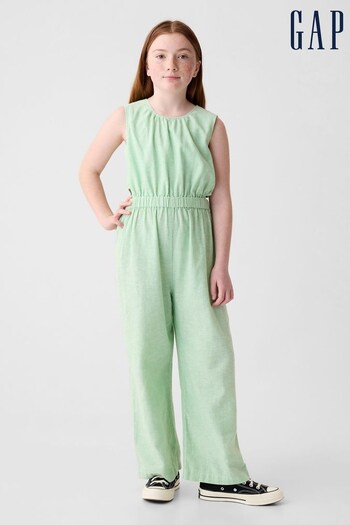 Gap Green Linen Cotton Sleevless Jumpsuit (4-13yrs) (K75453) | £35