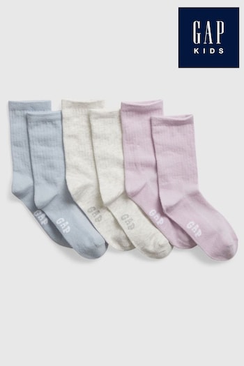 Gap Blue Kids Crew Socks 3 Pack (K75485) | £8