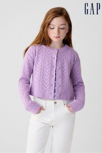 Gap Purple Soft Pointelle Cardigan (4-13yrs) (K75488) | £25