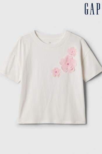 Gap White Graphic Short Sleeve Crew Neck T-Shirt (4-13yrs) (K75495) | £14