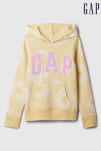 Gap Yellow Floral Logo Graphic Print Hoodie (4-13yrs) (K75516) | £20
