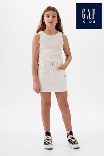 Gap White Cargo Denim Skirt (5-13yrs) (K75521) | £20