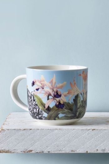 Kew Gardens Set of 2 Blue Bee Floral Mugs (K75558) | £28