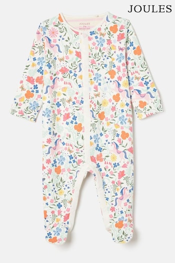 Joules Razamataz Cream Horse Print Cotton Babygrow (K75642) | £16