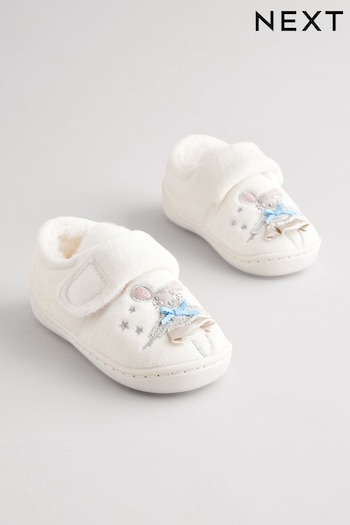 White Fairy Mouse Cupsole Slippers (K75665) | £11 - £13