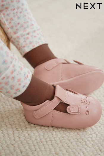 Pink Bunny T-Bar Baby Shoes (0-24mths) (K75743) | £11