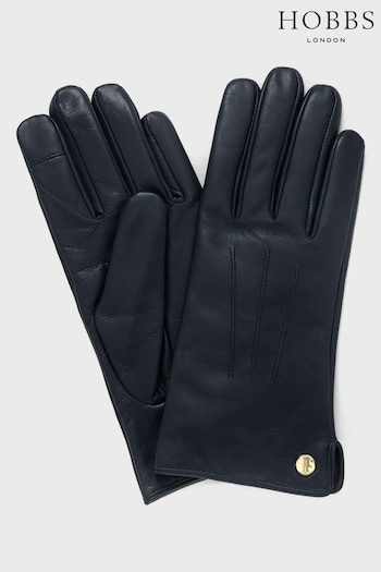 Hobbs Blue Otillia Leather Gloves (K75746) | £69