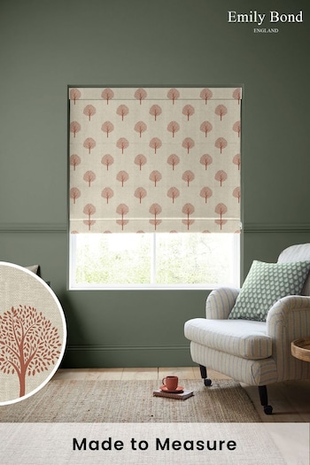 Emily Bond Rust Orange Yew Tree Made to Measure Roman Blinds (K75782) | £79