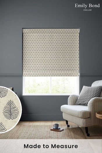 Emily Bond Charcoal Grey Jaipur Made to Measure Blinds (K75816) | £79