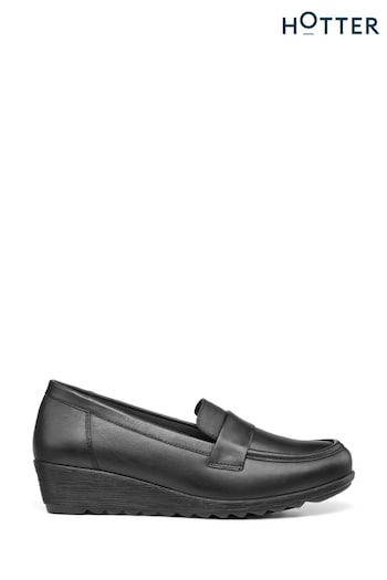 Hotter Black Ada Slip-On Regular Fit Shoes (K75882) | £89