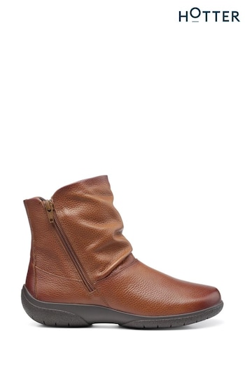 Hotter Brown Hotter Whisper Wide Fit Zip-Fastening Ankle Boots (K75883) | £99