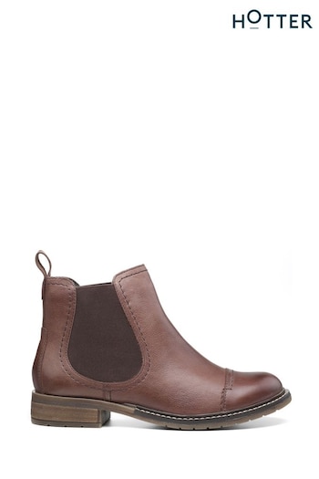 Hotter Brown Alba Slip-On Regular Fit Boots (K75888) | £109