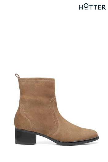 Hotter Brown Regular Fit Alana Zip Fastening Brown Boots soft (K75897) | £109