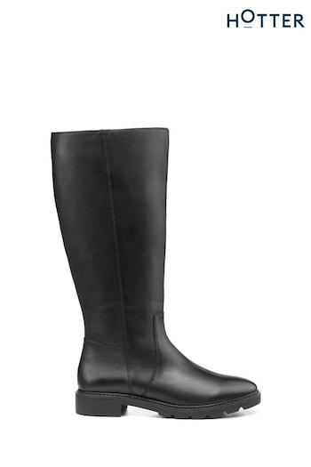 Hotter Black Annalise Zip Fastening Regular Fit Boots (K75902) | £139
