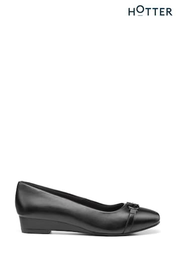 Hotter Black Anna Slip-On Regular Fit Shoes (K75905) | £79