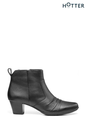 Hotter Black Aubrey Zip Fastening Regular Fit Boots (K75911) | £99