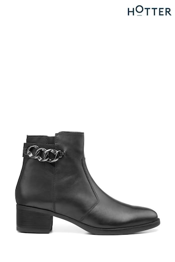 Hotter Black Alondra Zip Fastening Regular Fit Boots (K75915) | £109