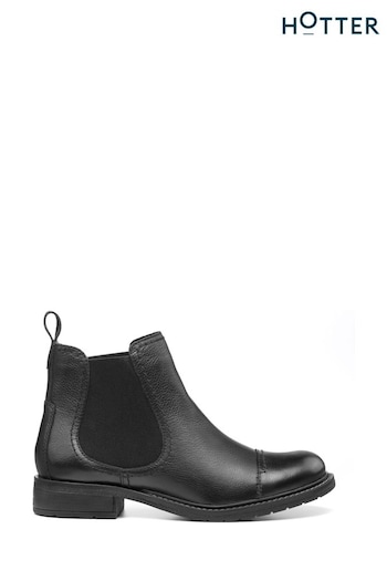 Hotter Black Alba Slip-On Regular Fit Boots Lite (K75932) | £109