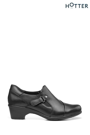 Hotter Black Regular Fit Barnet Slip-Ons Shoes (K75935) | £89