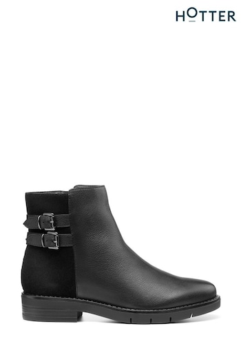 Hotter Black Regular Fit Faye Zip Fastening Boots (K75953) | £119