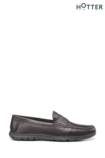 Hotter Brown Regular Fit Ethan Slip-Ons Shoes (K75972) | £89