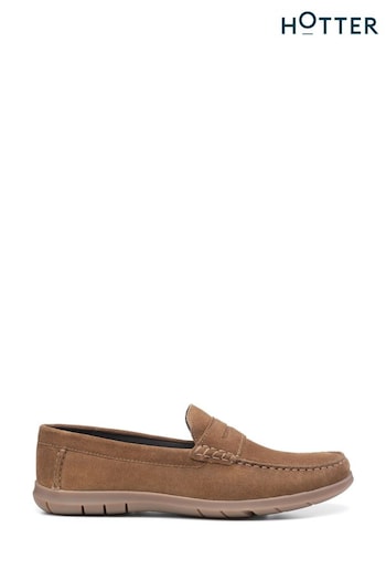 Hotter Tan Brown Regular Fit Ethan Slip-Ons Shoes (K75974) | £89