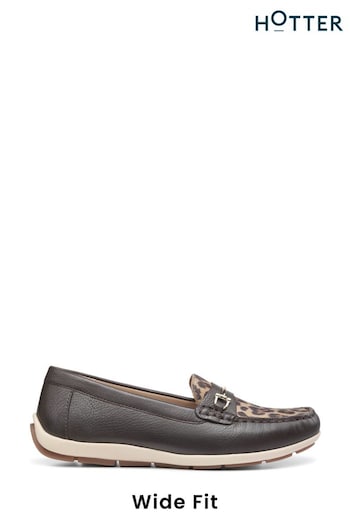 Hotter Brown Wide Fit Pier Slip-Ons Shoes (K75999) | £89
