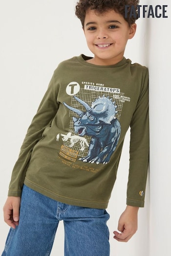 FatFace Green Triceratops Jersey T-Shirt (K76011) | £14