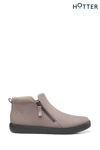 Hotter Grey Regular Fit Jasmine Zip Fastening Boots (K76013) | £95