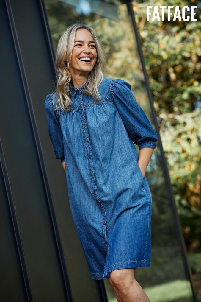 Plus size denim shirt dress online uk