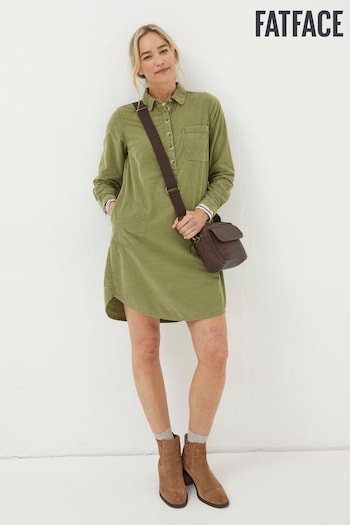 FatFace Green Micky Cord Tunic Dress (K76088) | £69