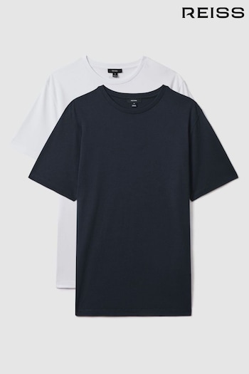 Reiss Navy/White Mikan Pack of Two Crew-Neck T-Shirts (K76092) | £48