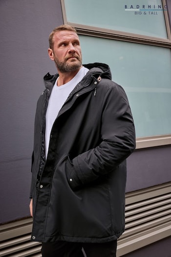 BadRhino Big & Tall Black Long Parka Jacket (K76110) | £75