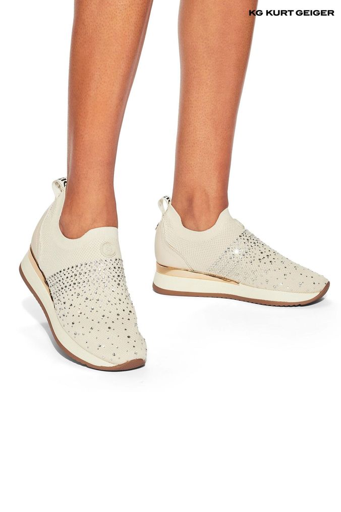 Cream slip on trainers shop