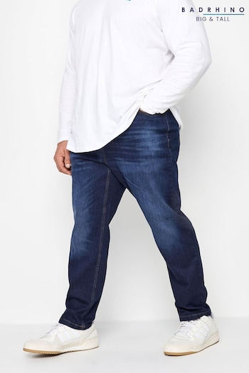 BadRhino Big & Tall Dark Blue Washed Denim Jeans Plunge (K76143) | £34