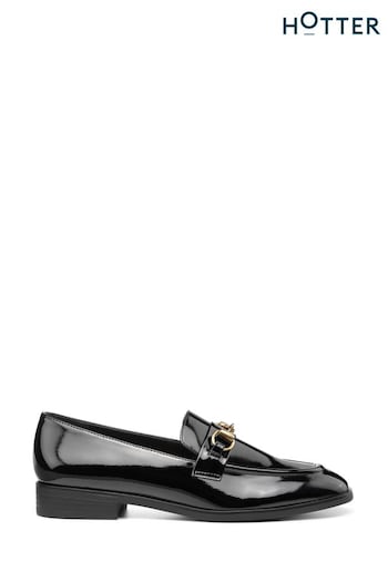 Hotter Black Cornell Slip-On Regular Fit Shoes (K76173) | £59