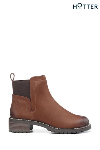 Hotter Brown Bree Slip-On Regular Fit Boots (K76181) | £119