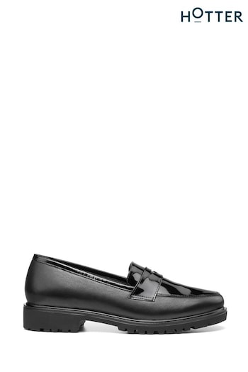 Hotter Black Berkeley Slip-On Regular Fit Shoes (K76185) | £89