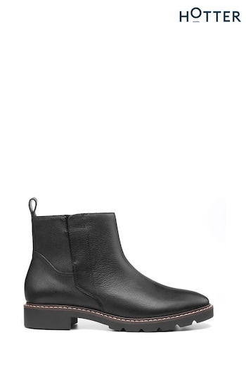 Hotter Black Arya Zip Fastening Regular Fit Boots (K76196) | £109