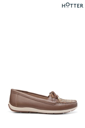 Hotter Tan Brown Bay Slip-On Regular Fit Shoes (K76198) | £89