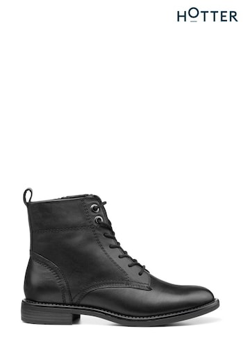 Hotter Black Surrey Lace-Up/Zip Regular Fit Boots (K76212) | £109