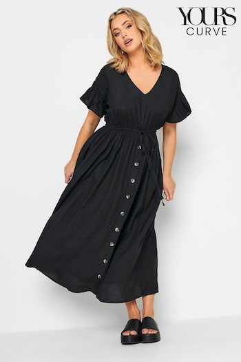 Yours Curve Black Limited Boho Maxi Dress Gray (K76252) | £32