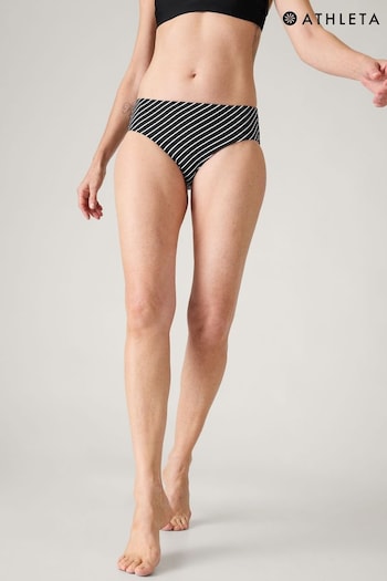 Athleta Black/White Stripe Clean Full Swim Bottom Bikini (K76296) | £40