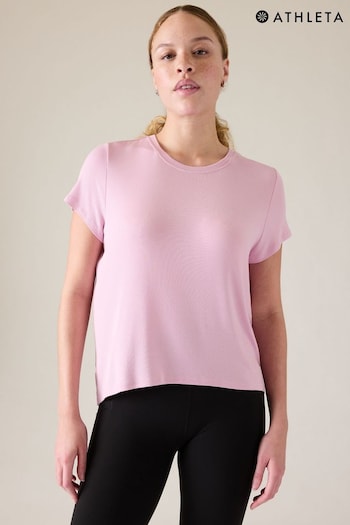 Athleta Pink With Ease Rib T-Shirt (K76334) | £40