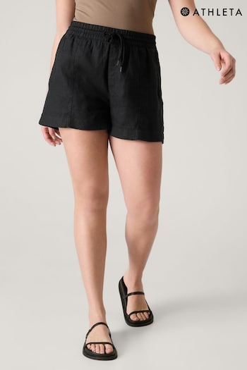 Athleta Black Retreat Linen Shorts (K76350) | £50