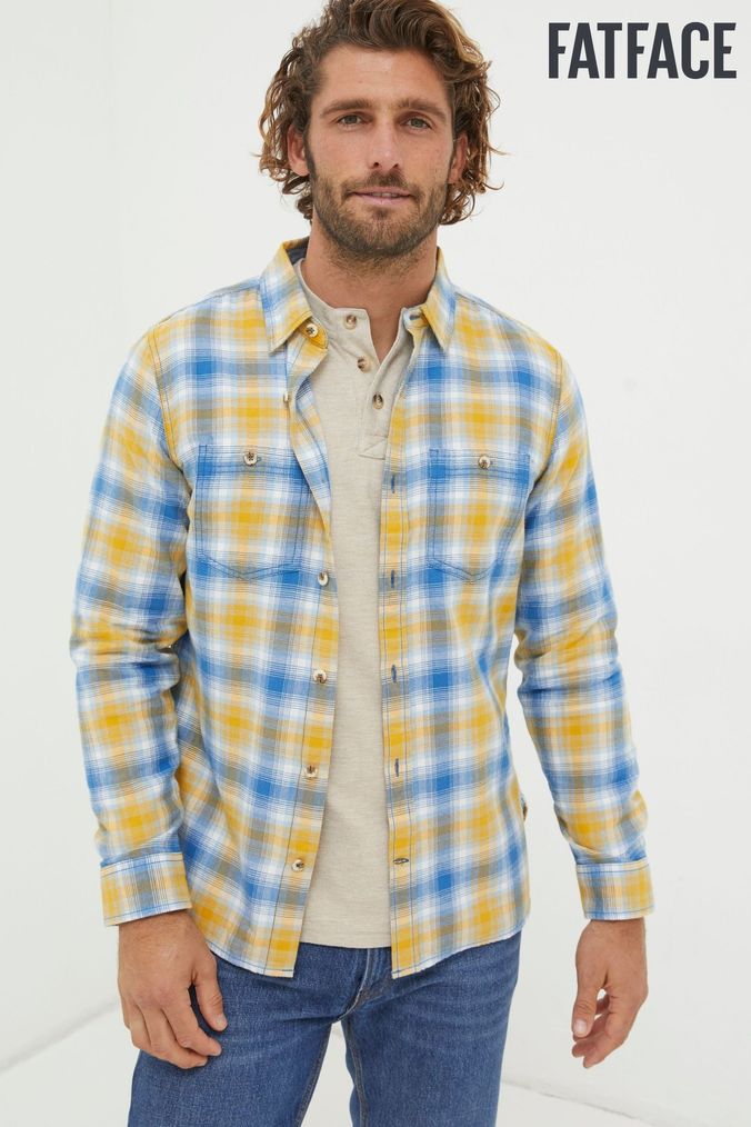 Mens yellow casual shirts hot sale