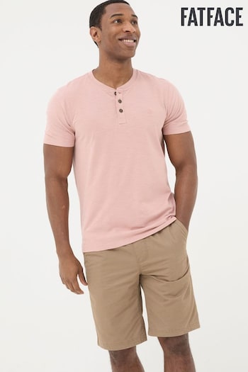 FatFace Pink Organic Woodside Slub Henley T-Shirt (K76372) | £28